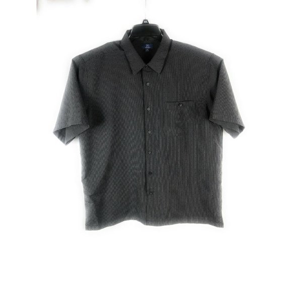 George Men's XL Short Sleeve Button Up Multicolor Bird Eye Polyester Shirt A11 - Picture 1 of 4